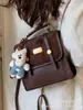 Mochila para Estudante Universitário e Deslocamento Feminina 2025 Nova Alta Qualidade Retro Camurça Bolsa Escolar Mochila de Viagem Leve