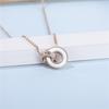 Colar Clássico de Moda Mais Vendido Versátil para Mulheres Corrente para Clavícula Preto e Branco Belomar Anel Duplo Colar com Diamante Real com Certificado