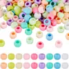 Cuentas Redondas de Agujero Grande de 6-16 mm Color Macarrón Cuentas Acrílicas Materiales para Manualidades DIY para Niños Cuentas Sueltas de Color Caramelo