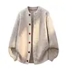 2026 Nuevo Suéter de Punto Casual de Color Sólido con Cuello Redondo para Hombre, Ropa de Punto de Talla Grande, Chaqueta Cardigan Casual de Moda