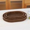 Cesta de Frutas de Mimbre Sintético Tejida a Mano Cesta de Almacenamiento de Snacks para Supermercado Caja para Frutas y Verduras Cesta de Pan Bandeja Rectangular