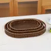 Cesta de fruta tejida de imitación de ratán tejida a mano cesta de almacenamiento de snacks para supermercado marco para frutas y verduras cesta de pan bandeja rectangular