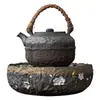 Conjunto de Chá Rústico de Cerâmica para Venda por Atacado com Fogão Elétrico de Cerâmica, Aparelho Vintage Doméstico para Preparo de Chá em Cerâmica