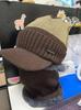 Invierno Nuevo Prueba de Frío Cálido Conjunto de Bufanda y Gorro de Lana Terciopelo Engrosado Gorro Tejido para Montar Orejeras Cabeza Gorro de Algodón