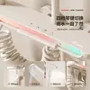 Estilo Crema Cobre Puro Pantalla Digital Luz Ambiental Juego de Cabezal de Ducha Cabezal de Ducha para Baño del Hogar Botón de Temperatura Constante Caliente y Frío Supercargado