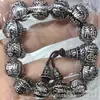 S999 Plata de Ley 990 Pulsera de Plata Esterlina Retro Pulsera Mantra de Seis Caracteres Pulsera de Moda Accesorios DIY Tejido