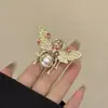 Anillo Abierto de Metal Color Aurora Estilo Ins Europeo y Americano Abeja Mariposa Diamante Anillo Estilo Picante de Leche Anillo Animal Personalizado