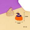 Accesorios de bricolaje con forma de calabaza y gato de dibujos animados de Halloween, aleación con gotas de aceite, accesorios de gato negro, collar con colgante