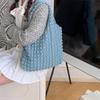 Bolsa Chaleco Burbuja de Nube, Bolso de Hombro Floral, Bolso de Lona para Estudiante Mujer, Bolso Tote Sencillo, Nube Suave Linda de Moda