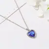 Venta caliente transfronteriza de joyas, collar de amor con gemas de cristal titánico, temperamento clásico, collar de corazón oceánico