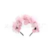 Faixa de Cabeça com Flores Artificiais Coloridas Populares Transfronteiriça Acessórios de Cabelo para Crianças Adereços para Fotos de Viagem Performance de Feriado Acessórios de Cabelo para Bebê