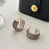 Pendientes de Aro Vintage Completamente Diamantados, Pendientes Únicos de Plata 925 con un Toque de Lujo, Pendientes de Aro Más Vendidos 2026, Clavos de Oreja de Plata Pura para Mujer