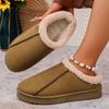 Zapatillas de Media Piel Birkenstock Peludas de Suela Gruesa, Sensación de Caca, de Terciopelo y Engrosadas para Mujer para Usar Afuera, Nuevos Zapatos Peludos Versátiles Otoño e Invierno 2025