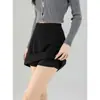 Saia Média de Lã com Temperamento Feminina Primavera Outono 2026 Nova Cintura Alta Emagrecedora Peça Externa Bodycon Hot Girl Envolvente no Quadril Saia Curta