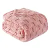 Manta suave de cuadros jacquard, manta para sofá, chal para oficina, manta para siesta, manta para siesta de dormitorio de forro polar de coral