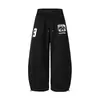 Marca Tendência Retro Americana Calças Esportivas Largas Hip Hop Calças Foice Dança de Rua Caimento Calças de Moletom Perna Larga Calças Casuais Homens Mulheres