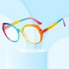 Nuevas Gafas Polygon Color Caramelo Vanguardistas Europeas y Americanas Pasarela Lujo Ligero TR90 Anti-Luz Azul Espejo Plano Ins Celebridad de Internet