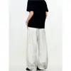 2025 Novo Estilo Americano Retrô Branco Sujo Machete Banana Jeans Marca Tendência Masculino e Feminino Largo Solto Perna Larga Lavado Velho
