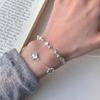 Pulsera de Plata de Ley S925 Láser Trébol de Cuatro Hojas para Mujer Corea del Sur Diseño de Nicho de Alta Gama Lujo Ligero Vintage Pulsera del Libro Rojo