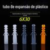 Parafuso de Expansão 6X30Mm Tubo de Expansão de Plástico Tubo de Expansão Peixe Amarelo Pequeno Expansão por Atacado Partícula de Borracha de Expansão Plugue de Expansão de Nylon Partícula de Borracha