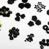 75 piezas de flores de tela hechas a mano de comercio exterior calcomanías para trajes negro caliente flores para zapatos DIY material para sombrero con flores tocado con flores bolsa