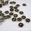 Pingente de Liga Alfabeto Inglês 8 Cores Redondo Dupla Face Gotejamento de Óleo Material para Pingente de Pulseira DIY 26 Letras