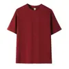 Camiseta de algodón chino de alta gama personalizada, algodón romano, manga corta para hombre, agradable para la piel y transpirable, cuello redondo, color liso, adecuada para primavera y otoño como capa base