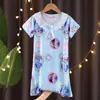 Camisón Infantil al por Mayor Transfronterizo, Pijama para Niñas, Camisón de Verano de Encaje de Princesa de Manga Corta, Ropa para el Hogar, Ropa de Verano para Aire Acondicionado