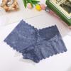 Calcinhas de Renda Populares Europeias e Americanas Transfronteiriças para Mulheres com Forro de Algodão, Virilha Semi-Transparente de Algodão Puro, Tanga de Cintura Baixa Sem Costura