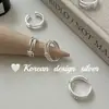 Joyería de mano de diseñador nicho coreano, anillo retorcido de tres capas de plata de ley S925, único, de alta gama, versátil y elegante