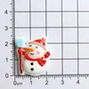 Serie navideña de dibujos animados, accesorios navideños de resina, materiales para manualidades DIY, tazas de pegamento de crema, imanes para refrigerador, pegatinas decorativas