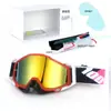 Set de Casco de Motocicleta Clásico en Stock, Gafas Todoterreno, Gafas de Exterior a Prueba de Viento, Gafas de Esquí UV, Gafas de Montar