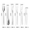 Juego de cuchillo y tenedor para pastel de acero inoxidable multifuncional tenedor para postre y fruta pala para pastel de queso cuchillo y tenedor para pastel de luna se puede imprimir logo