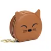 Nuevo Estilo Billetera para Monedas de Piel de Vaca de Primera Capa, Adorno Lindo con Colgante de Chica Estudiante, Bolsa para Guardar Labial y Auriculares, Billetera Pequeña con Cremallera