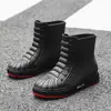 Botas de lluvia engrosadas para mujer, suela blanda, estilo coreano, transpirables, impermeables, resistentes al desgaste y a los olores, zapatos de goma, botas de lluvia de moda para adultos de media pantorrilla para hombre, para invierno