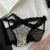 Canción de Amor del Corazón~Bragas Satinadas Sexys para Chicas de Cintura Baja Deseo Puro Chica Caliente con Abertura y Encaje Estampado de Leopardo para Mujer Nuevo Estilo 2025