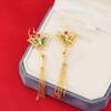 Nuevos pendientes de mariposa antiguos chapados en oro de estilo chino para mujer, ligeros, de lujo, retro, elegantes, estilo palacio, pendientes largos con borlas