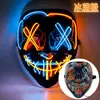 Máscara Brilhante de Halloween Luz Fria Rosto de Fantasma Barra de LED Festa Dança Preto em V Vingança Adereço de Terror