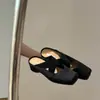 Zapatos de mujer Lan Gui, nueva colección de verano, tacones Mary Jane poco profundos de punta cuadrada de satén con punta cerrada, zapatos vintage