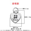 Plata de Ley S925 Forma de Corazón Joyería de Doble Cara Colgante de Amor Accesorios de Plata Pulsera de Cuerda Trenzada DIY con Cuentas de Cristal