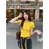 Camiseta Feminina 100% Algodão Ano do Zodíaco Vermelha Gola Redonda Manga Curta 2026 Nova Dopamina Primavera Verão Linda Slim-fit Top