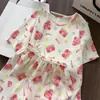Comercio Exterior Venta al por Mayor Pijamas para Mujer Verano Algodón Nube Popular Cuello Redondo Versión Coreana Dibujos Animados Dulce y Linda Niña Ropa de Casa Moderna