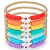 Pulseira de cerâmica macia com vitalidade brilhante e arco-íris de sete cores da Europa e dos Estados Unidos com embalagem de cartão atacado de pulseira