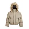 Abrigo Grueso de Algodón de Alta Gama para Hombre con Cuello Grande de Piel y Capucha, Chaqueta Premium Cálida Acolchada de Algodón con Piel Sintética