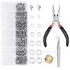Kit de 1504 Piezas de Anillas Abiertas con Cierre de Langosta Herramientas de Reparación de Joyería Accesorios para Hacer Joyería para Reparación de Collares