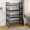 2026 Nova Combinação de Metal Simples Multicamadas de Chão para Cozinha Unidade de Prateleira de Armazenamento Montada na Parede Uso Doméstico Fácil de Montar