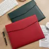 Maletín de cuero tamaño A4 con cierre de botón magnético, bolsa para archivos administrativos de negocios, bolsa de almacenamiento impermeable engrosada, al por mayor, se puede imprimir con logotipo