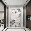 Nuevo estilo atmosférico pintura china a tinta pintura doméstica Xuan vertical pasillo pasillo vestíbulo pared de fondo mural paisaje pintura mural