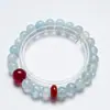 Pulseira de Cristal Água-Marinha Natural Azul Oceano para Mulheres Versátil Pedra do Sangue Moda Branqueamento Pulseira Atacado