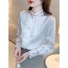 Camisa de Manga Larga Guofeng Transfronteriza para Mujer Primavera 2024 Nueva Primavera y Verano Bordado Chino Nuevo de Alta Gama con Tendencia de Fideos de Caballo